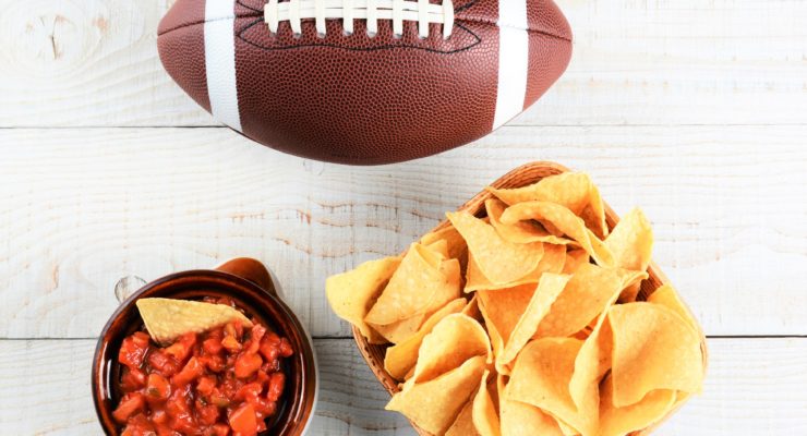 football salsa and chips