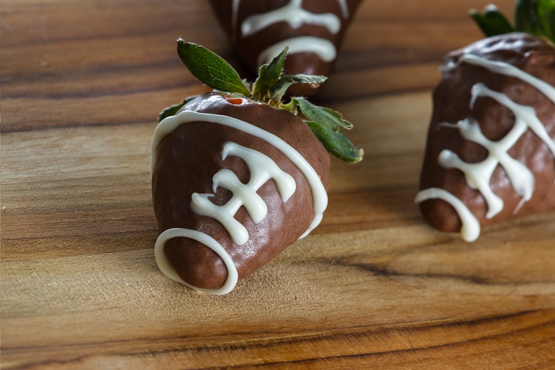 football chocolate covered strawberries