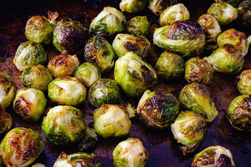 Roasted Brussels Sprouts with Balsamic Mustard Glaze