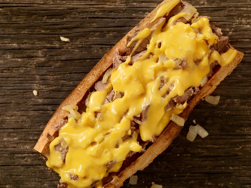 Philly Cheese Steak Sandwich with Onions