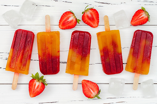 low fat strawberry pineapple popsicles