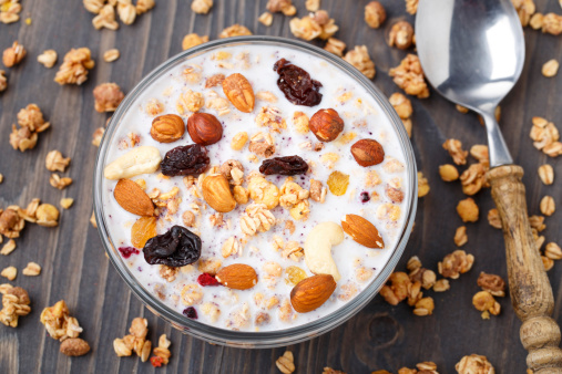 yogurt with almonds