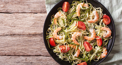 Healthy Noodle Recipes Shrimp Scampi with Zucchini Pasta