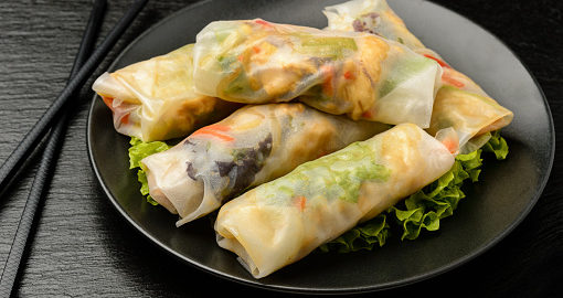 Quick Appetizers for Parties People Rave About Chicken Spring Rolls with Peanut Sauce