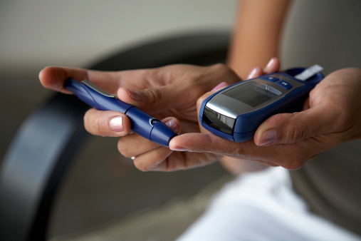 person checking blood sugar levels
