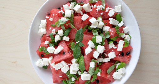 Meatless Meal Watermelon Summer Salad with Quinoa