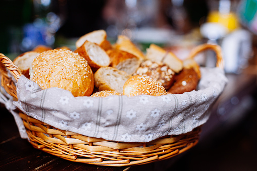 diet bread basket at restaurant