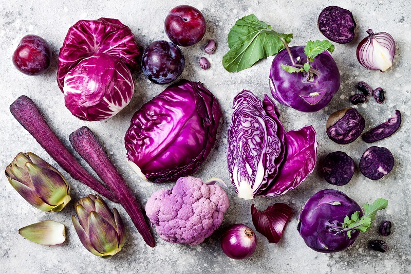 healthy purple fruits and vegetables