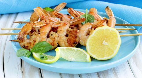 Family-Friendly Meals Lemon Garlic Shrimp Kebabs