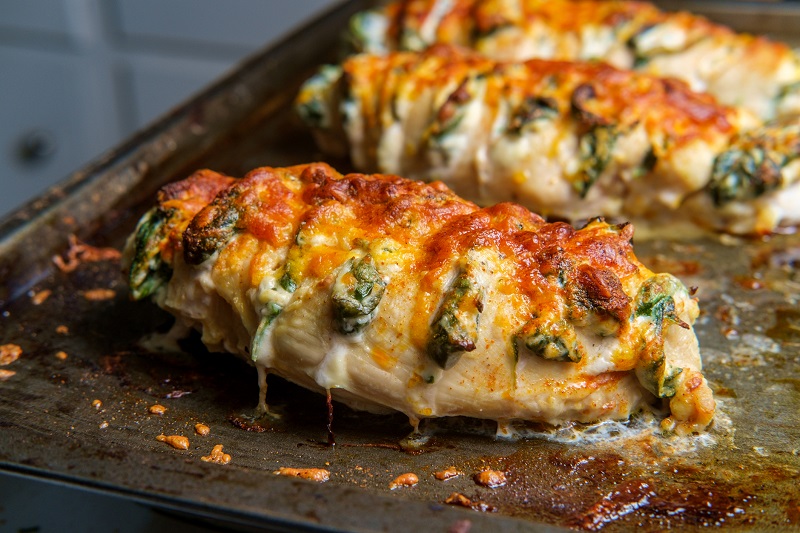 Cheese and Spinach Stuffed Chicken
