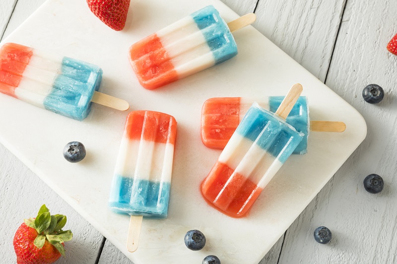 Patriotic red white blue popsicle