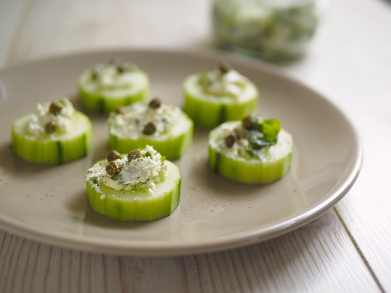 Herbed Goat Cheese Cucumber Cups