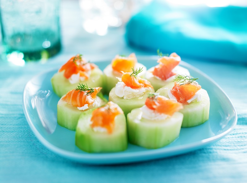 Smoked Salmon Cucumber Cups