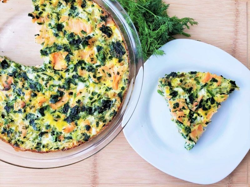 Simple Smoked Salmon and Spinach Frittata