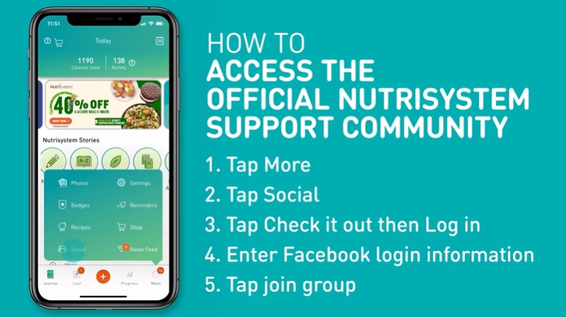 How to Access Nutrisystem Support Community in the NuMi app