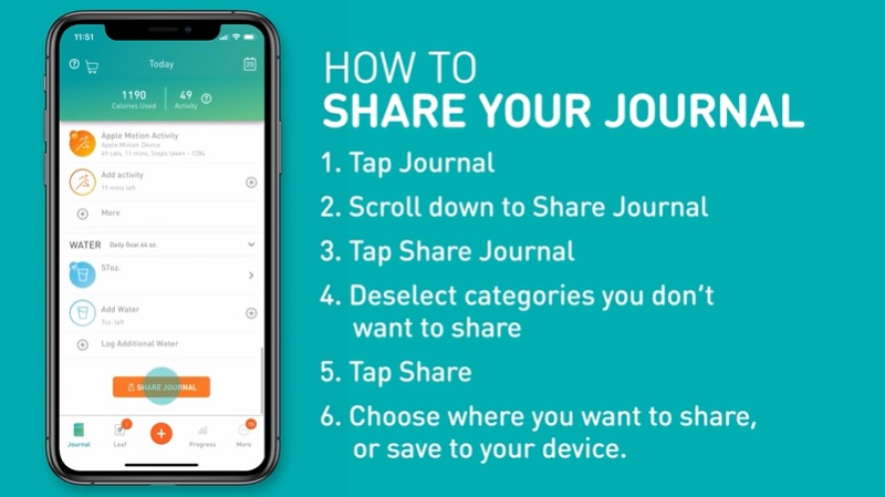 How to Share Your Journal in the NuMi app