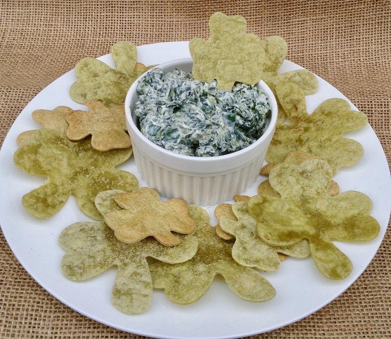 Spinach Dip & Shamrock Chips | The Leaf