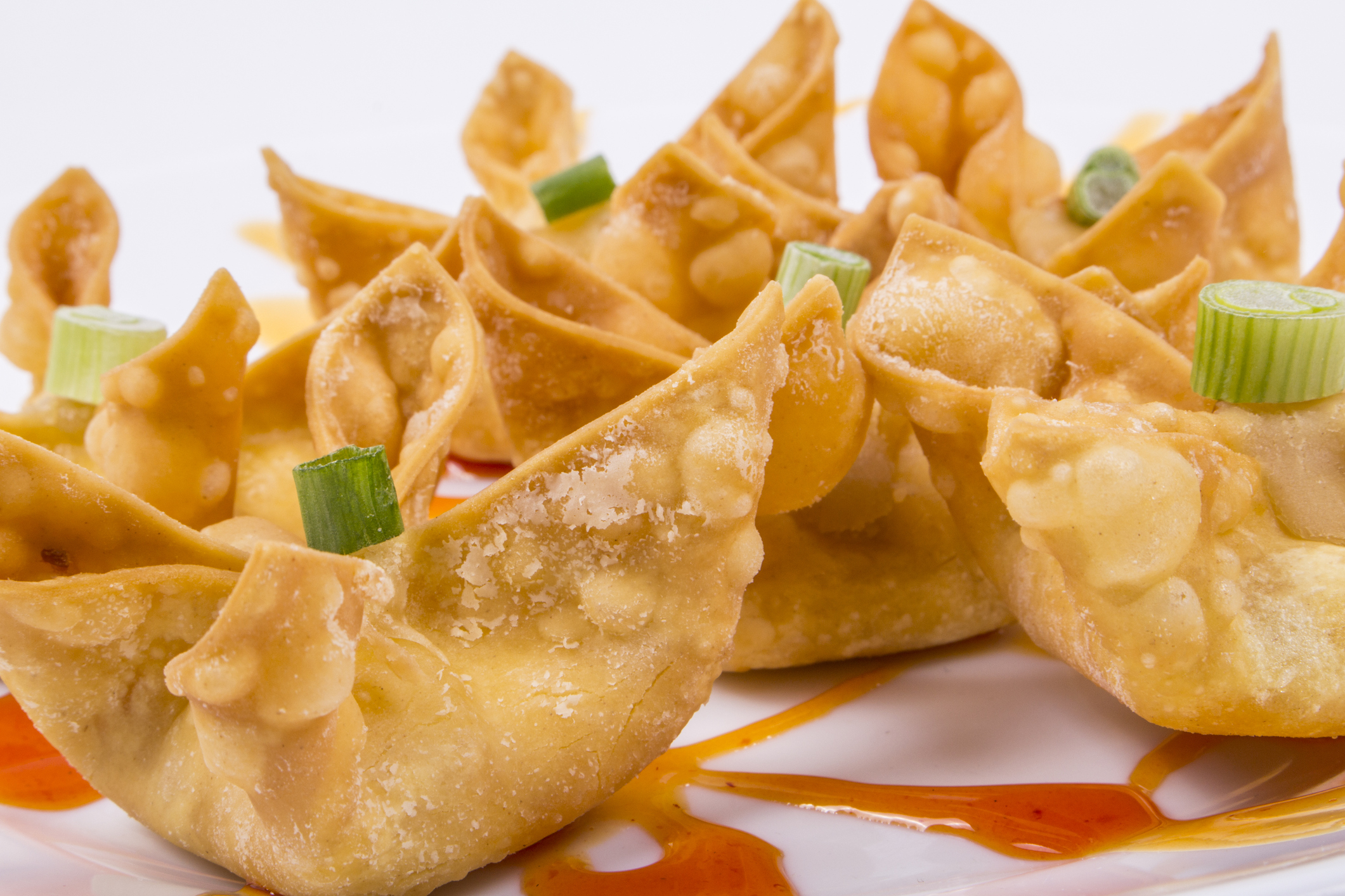 Air Fryer Crab Wontons with Scallions on Top