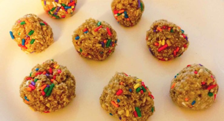 Birthday Cake Protein Bombs