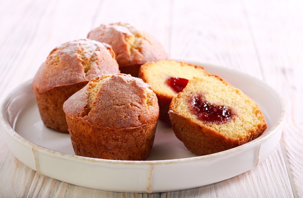 Doughnut muffins with jelly filling
