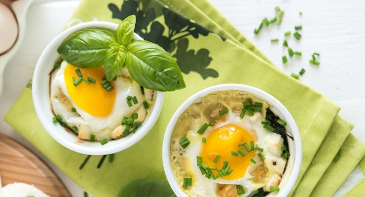 air fryer baked eggs ramekins breakfast recipe