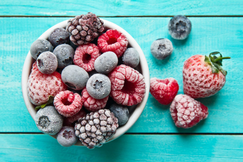 Frozen berries in a bowl