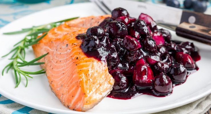 blueberry glazed salmon