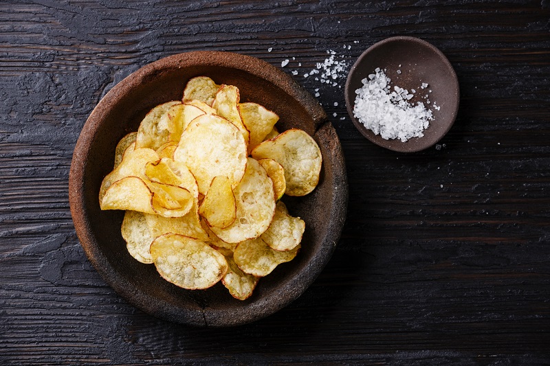 Potato chips and salt