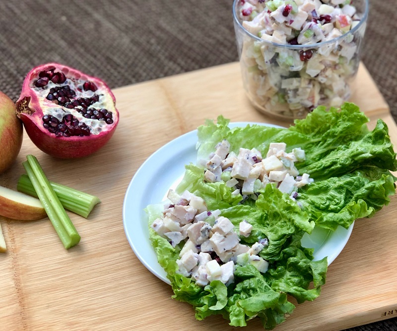 The leafy summer chicken salad with pomegranate