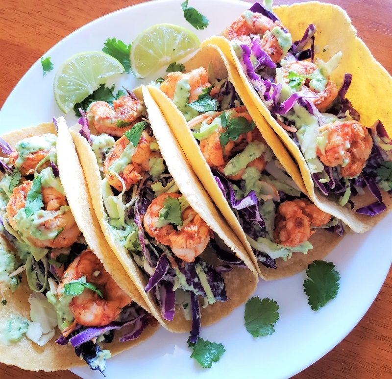 Tacos With Shrimp And Avocado Yogurt The Leaf Nutrisystem