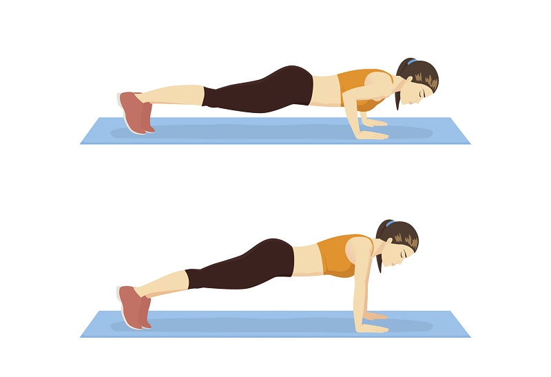 woman doing push up exercise