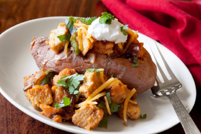 Loaded Mexican Baked Sweet Potato