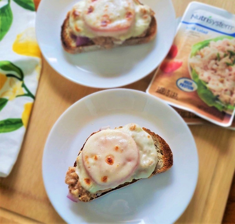 tuna salad on toast with cheese