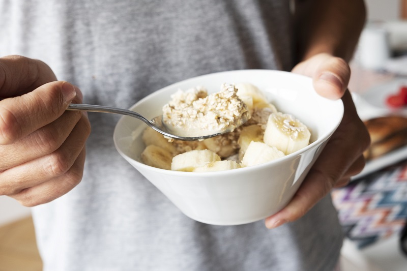 whole grains with banana. men's metabolism tips