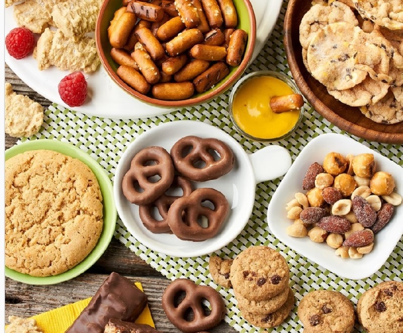 Assorted Nutrisystem snacks on a table for a simple weight loss plan