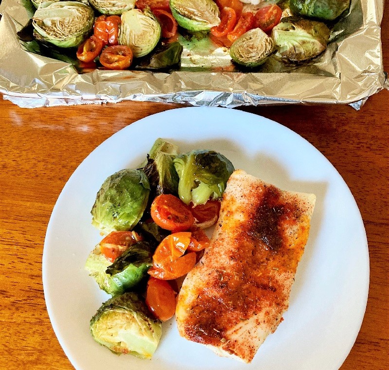 One-Pan Blackened Cod and Vegetables