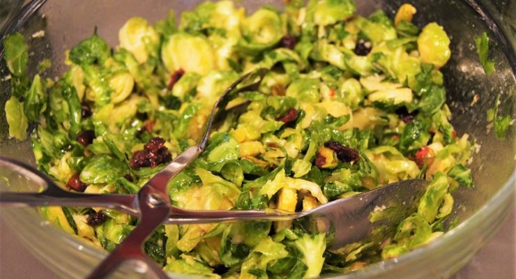 Warm Brussels Sprout Cranberry Salad