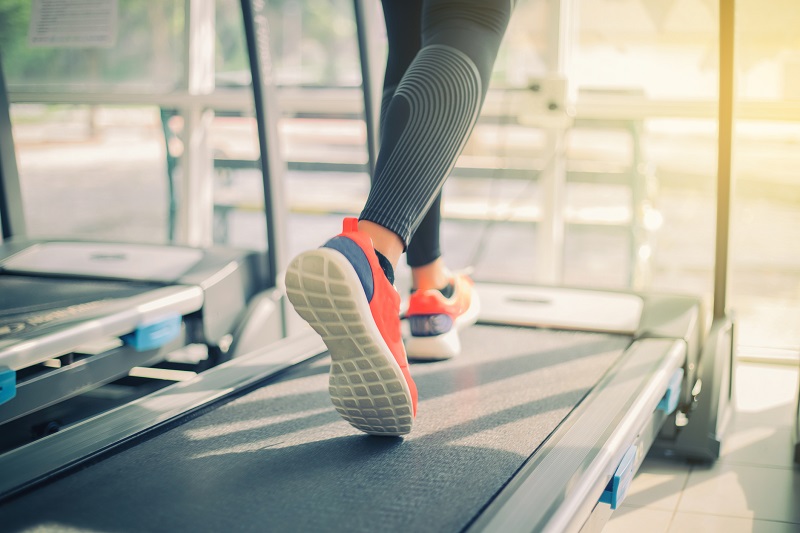 A woman doing is treadmill workout 