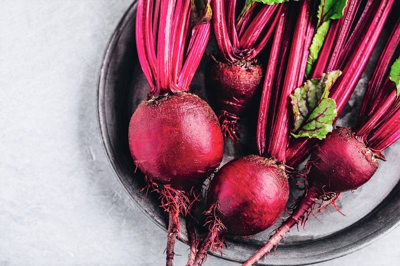 fresh in season beets on a plate