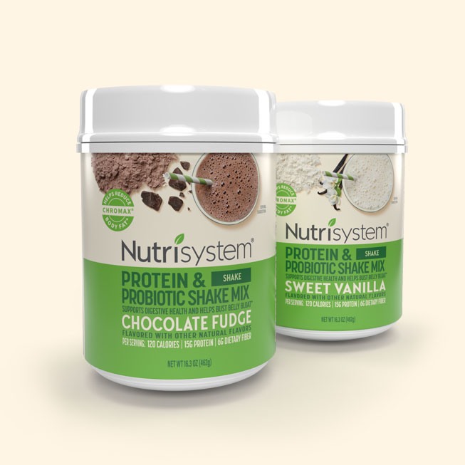 Nutrisystem Protein and Probiotic Shake Mix in Chocolate and Vanilla
