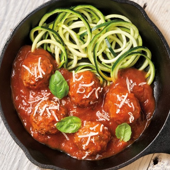 Nutrisystem meatballs in marinara sauce with zoodles