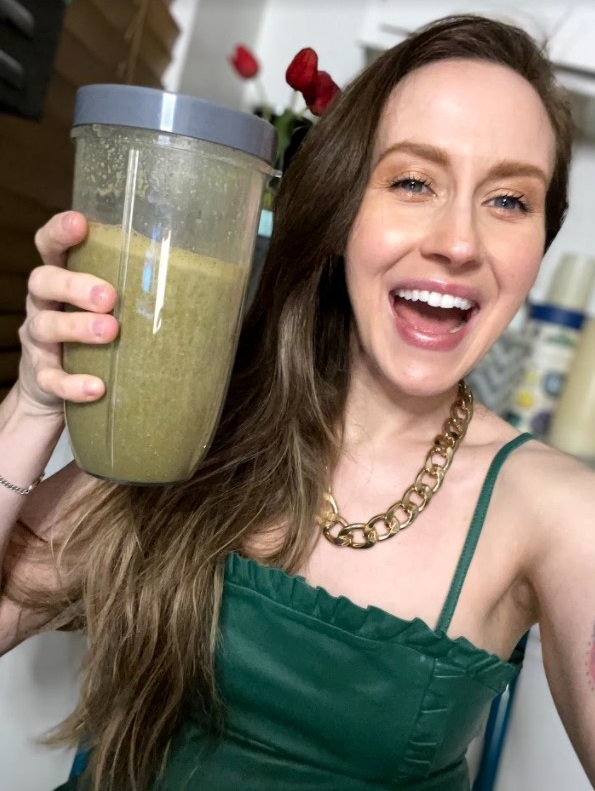 Carrisa S. adds spinach, chia seeds and flax seeds to her protein shake recipes