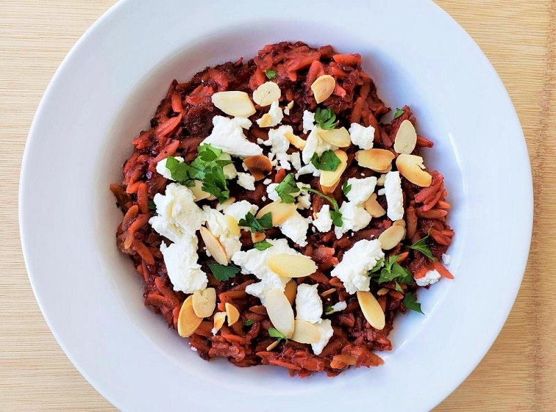 Spring Beet Orzo Risotto