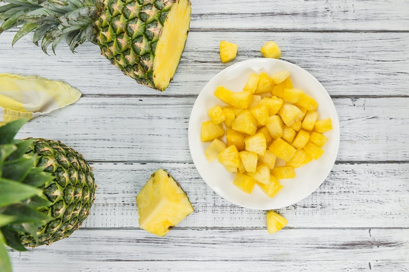 freshly cut pineapples 