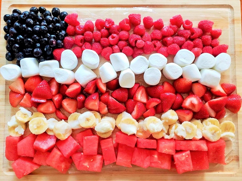 American Flag Fruit Tray for Memorial Day
