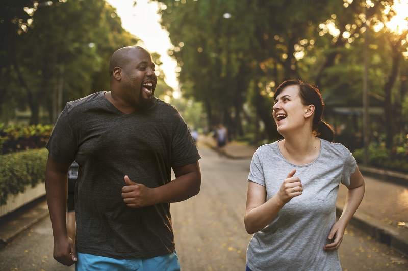 couple running together, weight loss partner