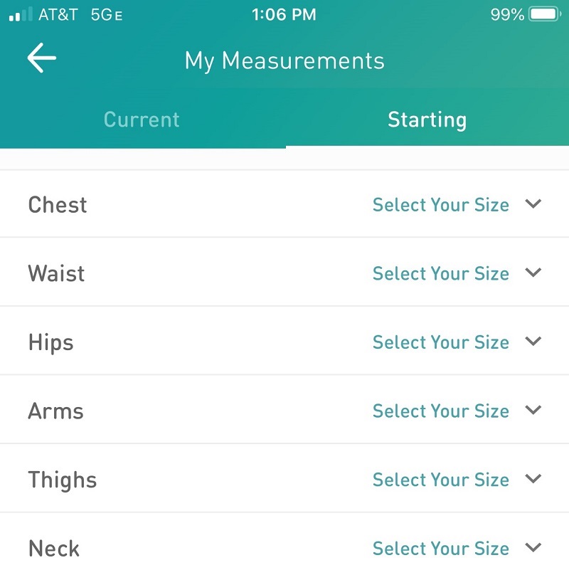 weight loss measurements log