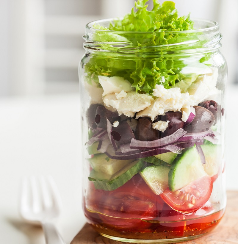 Mason Jar Greek Salad