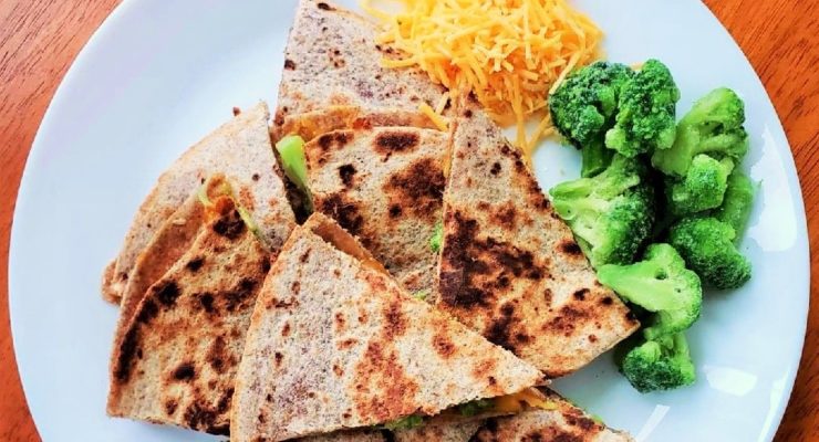 Three Ingredient Broccoli Cheddar Quesadilla
