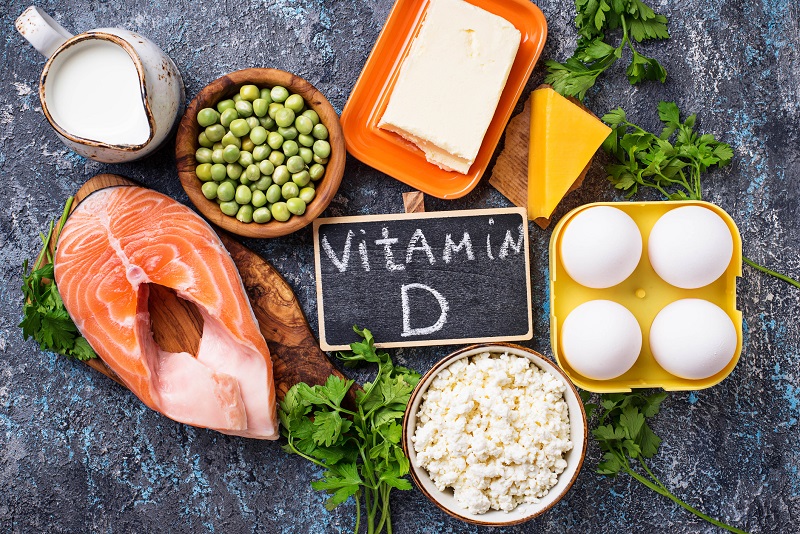 Vitamin D can be found in salmon, eggs, and fortified dairy